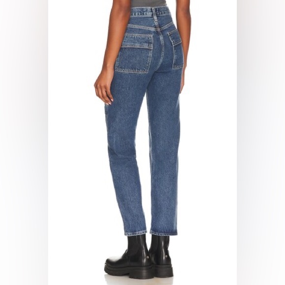 Agolde Cooper Cargo Utilitarian Denim Jeans High Rise Regulation Wash 28 NWT - Picture 4 of 11